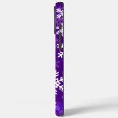 Lila und weiße Schneeflocken Case-Mate iPhone Hülle (Rückseite / Links)