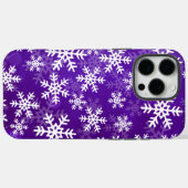 Lila und weiße Schneeflocken Case-Mate iPhone Hülle (Rückseite (Horizontal))