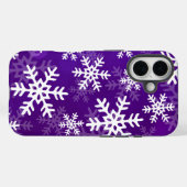 Lila und weiße Schneeflocken Case-Mate iPhone Hülle (Rückseite (Horizontal))