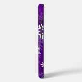 Lila und weiße Schneeflocken Case-Mate iPhone Hülle (Rückseite / Links)