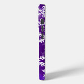 Lila und weiße Schneeflocken Case-Mate iPhone Hülle (Rückseite / Links)