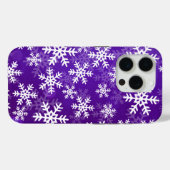 Lila und weiße Schneeflocken Case-Mate iPhone Hülle (Rückseite (Horizontal))