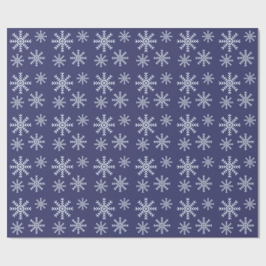 Lila und weiße Schneeflocken Geschenkpapier (Flach)