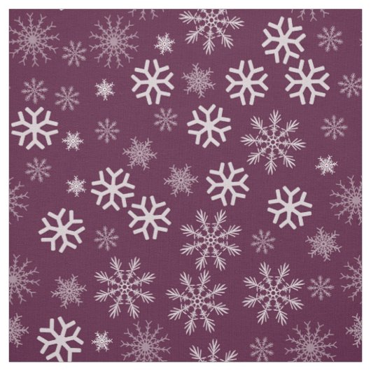 Lila und weiße Schneeflocken Stoff (Muster)
