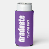 Lila und weiße Schulfarben Selters Dosenkühler (Seltzer Rückseite)