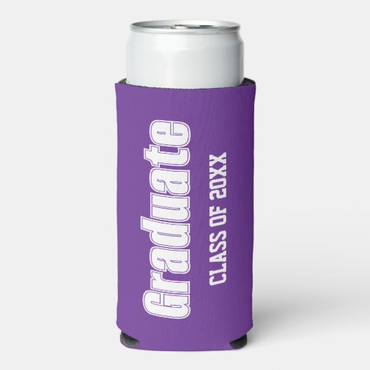 Lila und weiße Schulfarben Selters Dosenkühler (Seltzer Vorderseite)