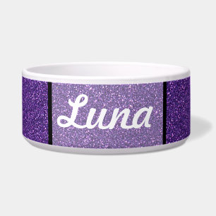 Lila und weiße Speckhaustierschüssel Napf