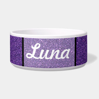 Lila und weiße Speckhaustierschüssel Napf