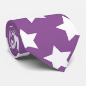Lila und weiße Stars Retro Neck Tie Krawatte (Gerollt)