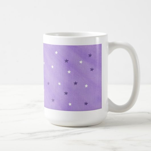 Lila und weiße Sterne auf Lavendel-Tassen Kaffeetasse (Rechts)