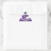 Lila und weiße Sterne Cheer Cheer Leader Party Dreieckiger Aufkleber (Tasche)