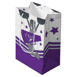 Lila und weiße Sterne Cheer Cheer Leader Party Mittlere Geschenktüte