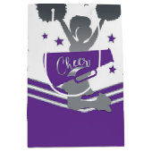 Lila und weiße Sterne Cheer Cheer Leader Party Mittlere Geschenktüte (Vorderseite)