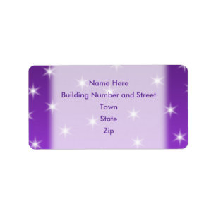 Lila und weiße Sterne, Muster Adressaufkleber