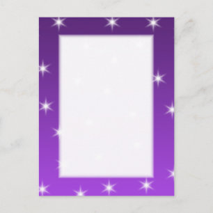 Lila und weiße Sterne, Muster. Postkarte