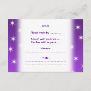 Lila und weiße Sterne, Muster RSVP Karte