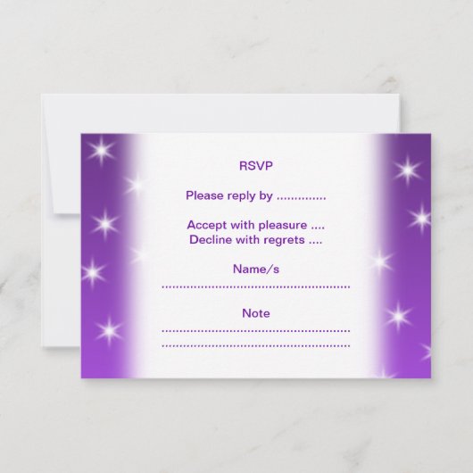 Lila und weiße Sterne, Muster. RSVP Karte (Vorderseite)