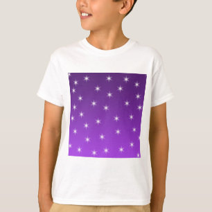 Lila und weiße Sterne, Muster T-Shirt