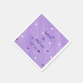Lila und weiße Sterne Personalisiert Napkins Serviette (Ecke)