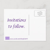 Lila und weiße Sterne Save the Date Postkarten (Rückseite)