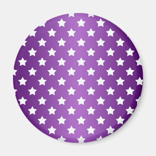 Lila und weiße Sternmuster Magnet (Vorne)