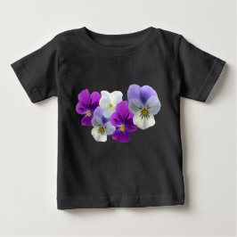 Lila und weiße Stiefmütterchen Baby T - Shirt