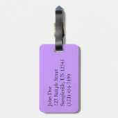 Lila und weiße Stiefmütterchen farbenfroh bläserne Gepäckanhänger (Rückseite vertikal)