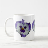 Lila und weiße Stiefmütterchen farbenfroh bläserne Kaffeetasse (Links)
