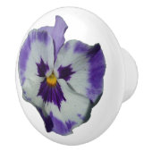 Lila und weiße Stiefmütterchen farbenfroh bläserne Keramikknauf (Rechts)