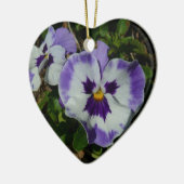 Lila und weiße Stiefmütterchen farbenfroh bläserne Keramikornament (Links)