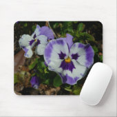 Lila und weiße Stiefmütterchen farbenfroh bläserne Mousepad (Mit Mouse)