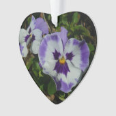 Lila und weiße Stiefmütterchen farbenfroh bläserne Ornament (Vorderseite)