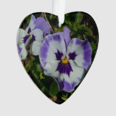 Lila und weiße Stiefmütterchen farbenfroh bläserne Ornament (Vorderseite)
