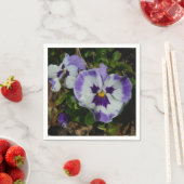 Lila und weiße Stiefmütterchen farbenfroh bläserne Serviette (Beispiel)