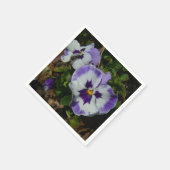 Lila und weiße Stiefmütterchen farbenfroh bläserne Serviette (Ecke)