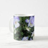 Lila und weiße Stiefmütterchen Kaffeetasse (Vorderseite Links)