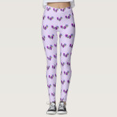 Lila und weiße Stiefmütterchen Leggings (Vorderseite)