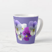Lila und weiße Stiefmütterchen Lilac Latte Tasse (Rechte Ecke)