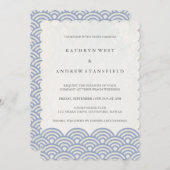 Lila und weiße stilisierte Waves Elegante Beach We Einladung (Vorne/Hinten)