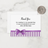 Lila und weiße Streifen Dankeskarten Mitteilungskarte (Vorderseite/Rückseite Beispiel)