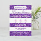 Lila und weiße Streifen - Einladung von Bacheloret (Stehend Vorderseite)