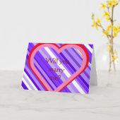 Lila und weiße Streifen + "Kannst du mich heiraten Karte (Gelbe Blume)