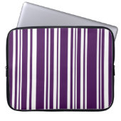 Lila und weiße Streifen Laptopschutzhülle (Vorderseite)
