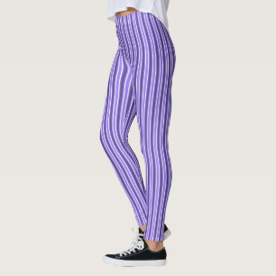 Lila und weiße Streifen Leggings