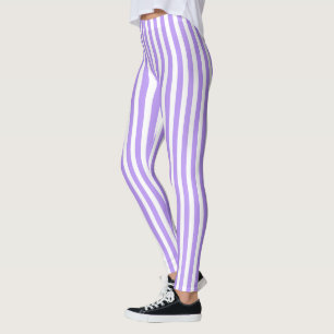 Lila und weiße Streifen Leggings