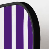 Lila und weiße Streifen mit Monogramm Pickleball Schläger (Linke Seite)