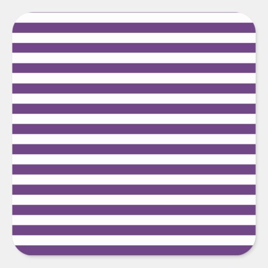 Lila und weiße Streifen Quadratischer Aufkleber (Vorderseite)