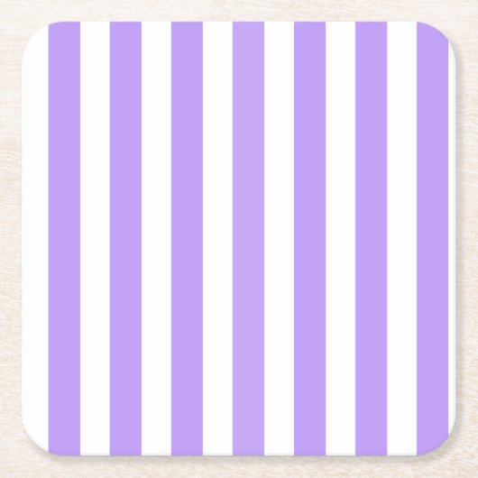 Lila und weiße Streifen Rechteckiger Pappuntersetzer (Vorderseite)