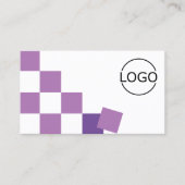 Lila und weiße Tafel mit Logos und Fotos Cool Visitenkarte (Vorderseite)