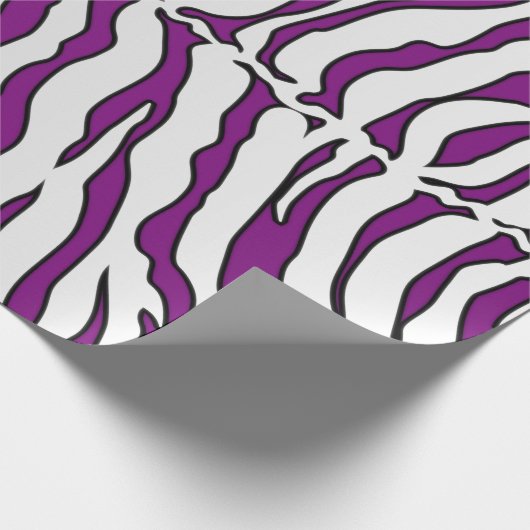Lila und weiße Tiger Streifen Geschenkpapier (Ecke)